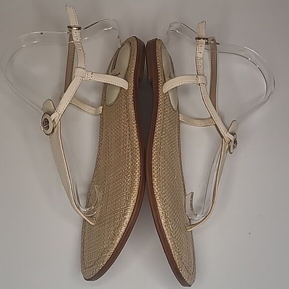 Sam Edelman gigi signet womens Leather C Ivory Thong Toe Sandal Size 9 - Picture 9 of 15